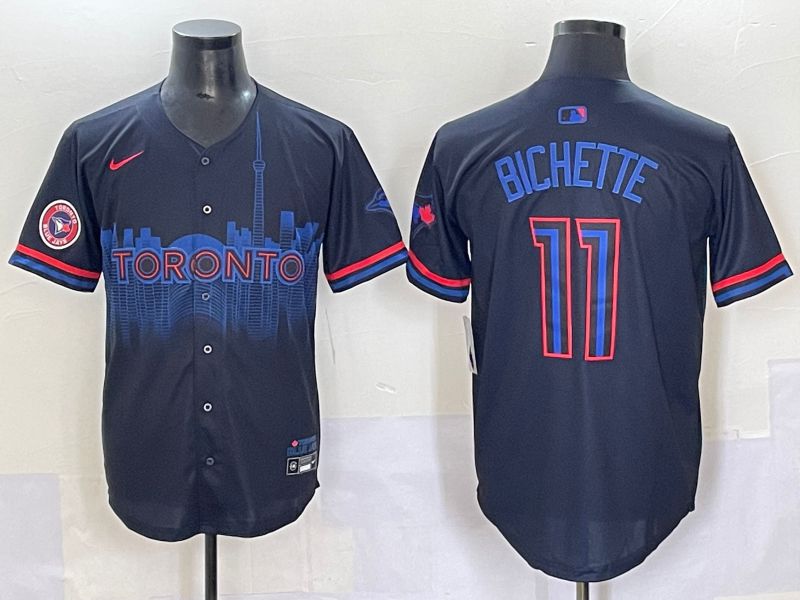 Men 2025 Toronto Blue Jays #11 Bichette Black Joint Name Nike MLB Jersey style 5->toronto blue jays->MLB Jersey